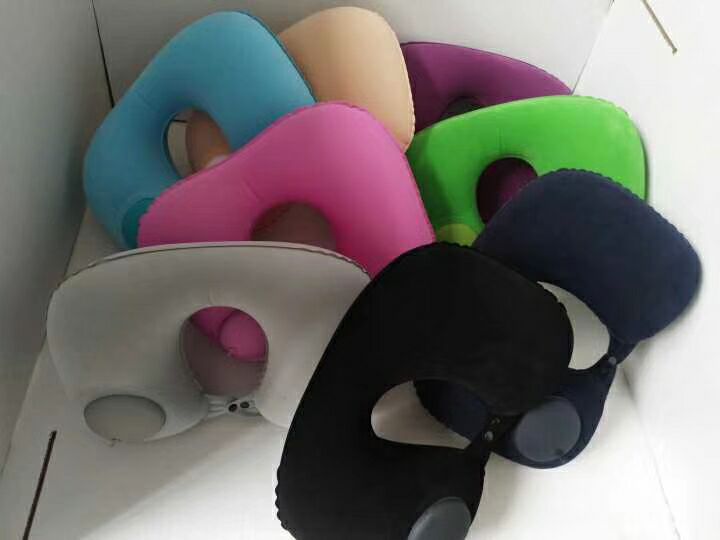 Push down u-shaped inflatable pillow blow up pillow Push down u-shaped inflatable pillow blow up pillow