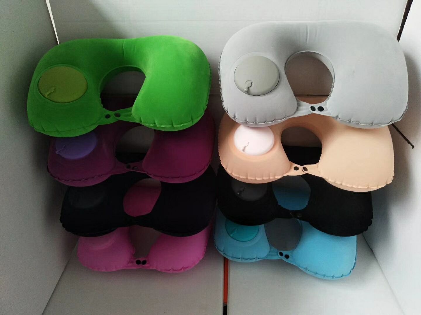 Push down u-shaped inflatable pillow blow up pillow Push down u-shaped inflatable pillow blow up pillow