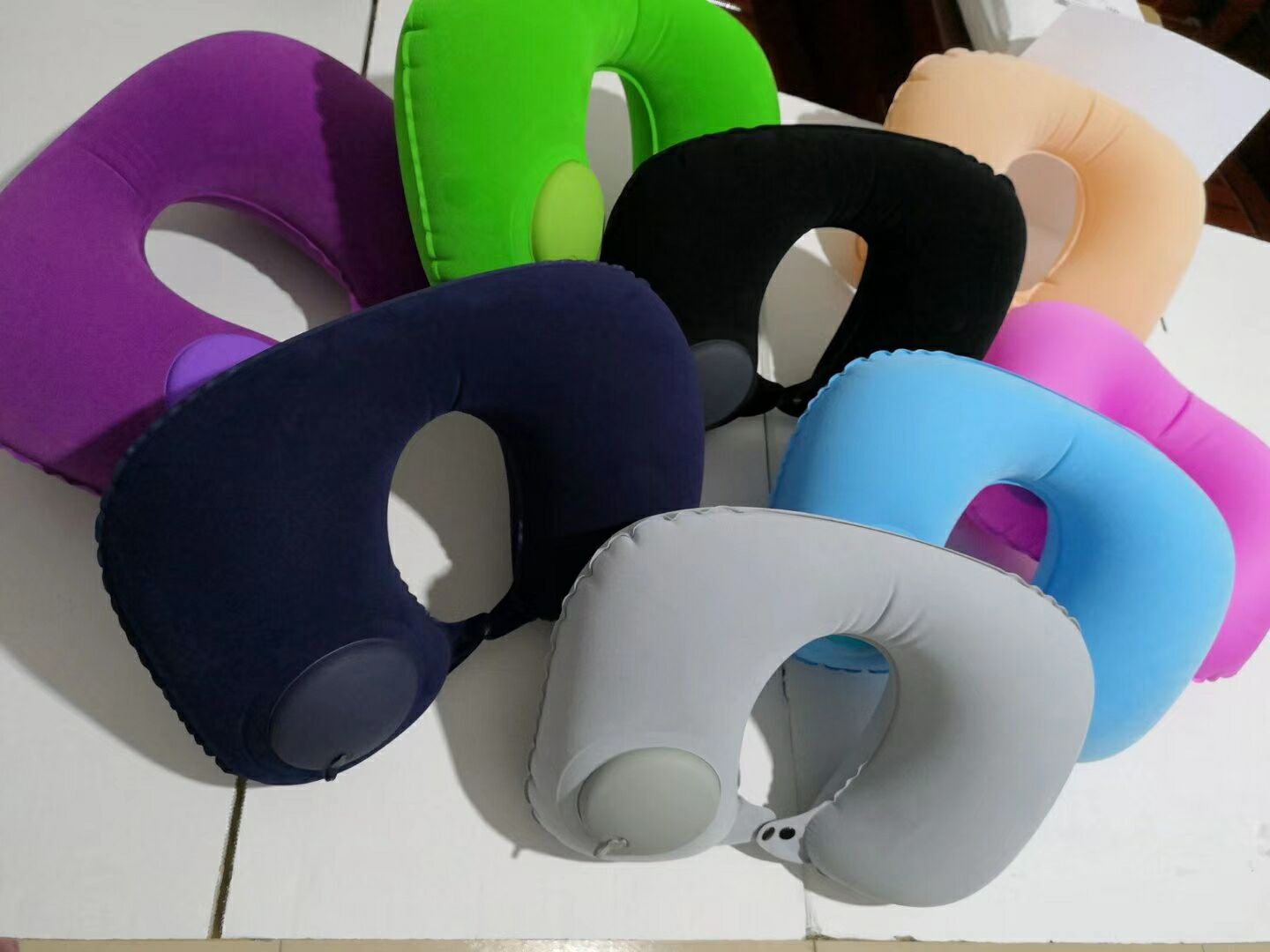 Push down u-shaped inflatable pillow blow up pillow Push down u-shaped inflatable pillow blow up pillow