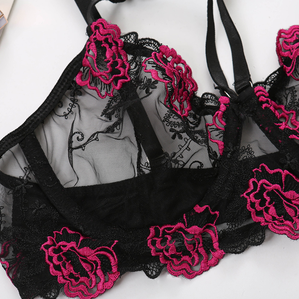 Shantou Dongzhoutai Knitted European and American Style Lace Embroidered Hollow-out Sexy Belt Steel Ring Push up Underwear 14484 Shantou Dongzhoutai Knitted European and American Style Lace Embroidered Hollow-out Sexy Belt Steel Ring Push up Underwear 14484