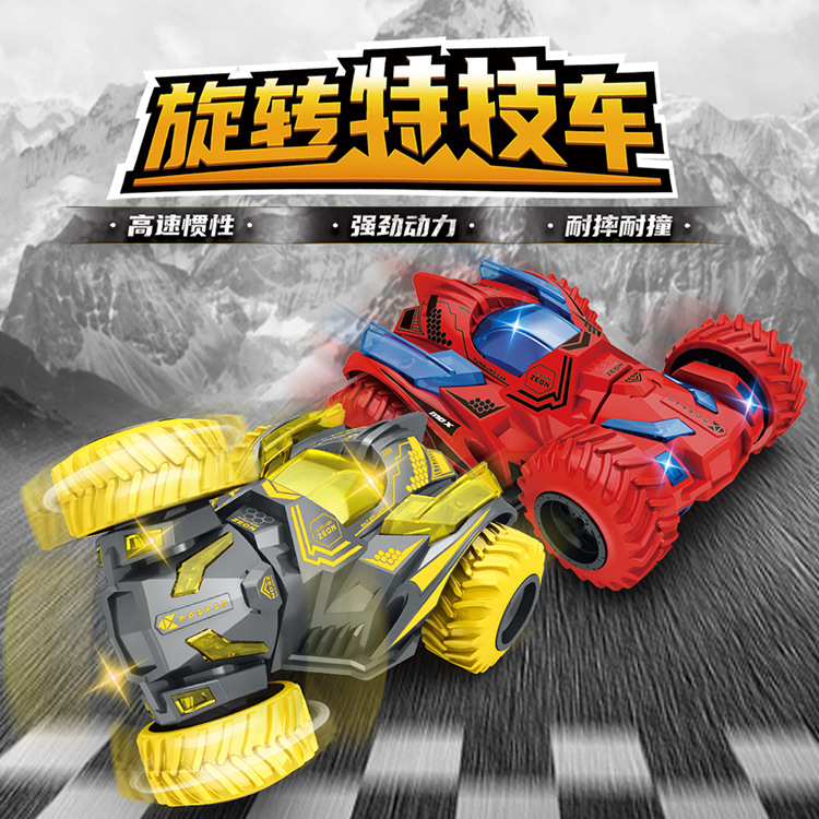 Car Cool Rotating Head Inertia Warrior Rolling Stunt Car Double-Sided Climbing Dumptruck Toy off-Road Vehicle