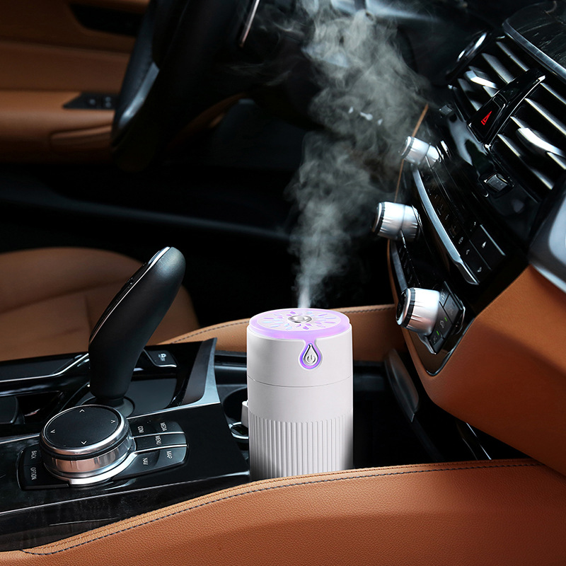 2021 New Cool Leaf Humidifier Atomization Disinfectant Charging Car Humidifier 420ml Large Capacity Customizable