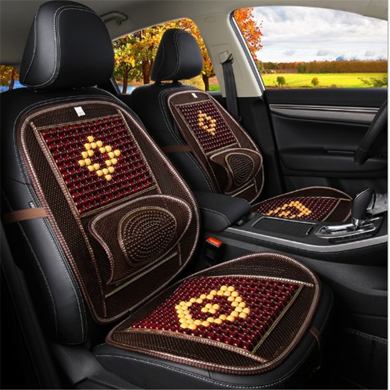Wooden beads by car cushion four seasons massage breathable cool pad