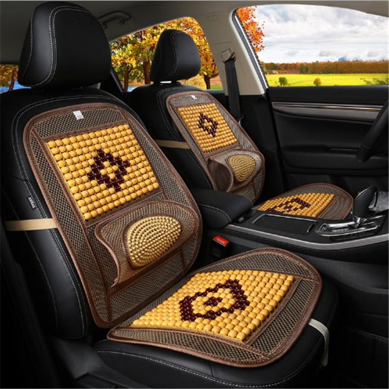 Wooden beads by car cushion four seasons massage breathable cool pad
