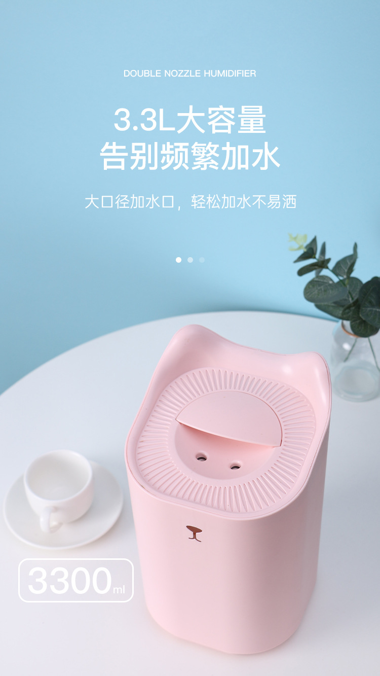 New Cross-Border Cool Cat Humidifier USB Car Desktop Portable Fragrance Air Purifier Colorful Night Lamp
