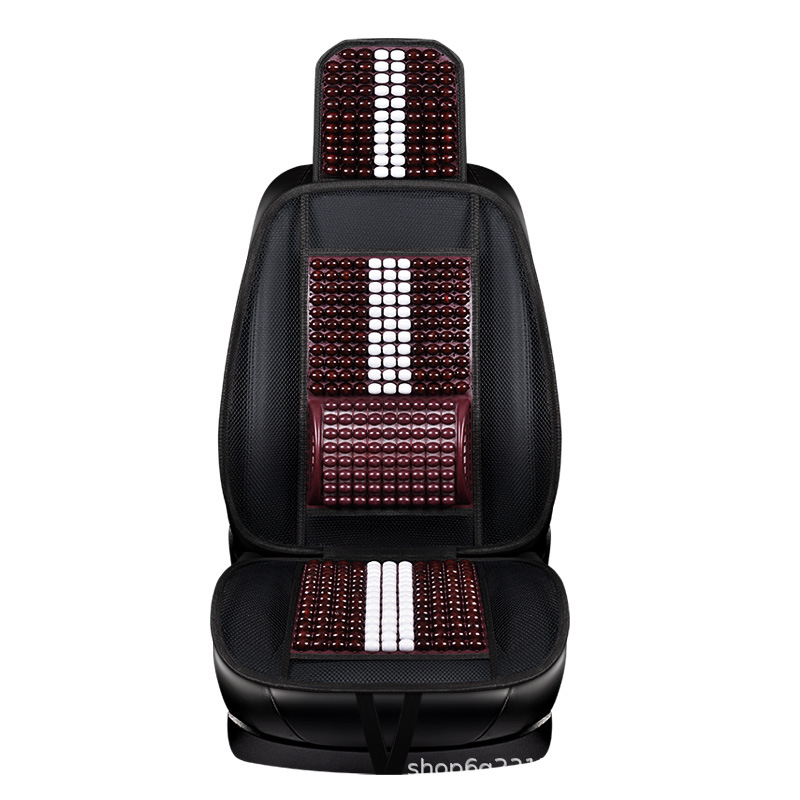 Wooden Bead Car Seat Cushion Summer Breathable Cool Pad Single Seat with Backrest and Cushion Seat Truck Wooden Bead Cool Pad