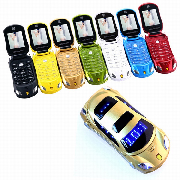 Car Phonef15 with Code Car Children&#039;s Cartoon Cool Horse Race Lamp Flip Mobile Phone for Students