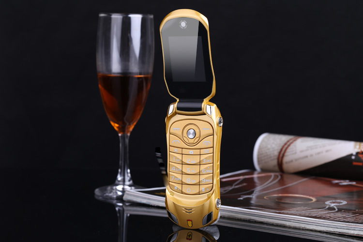 Car Phonef15 with Code Car Children's Cartoon Cool Horse Race Lamp Flip Mobile Phone for Students