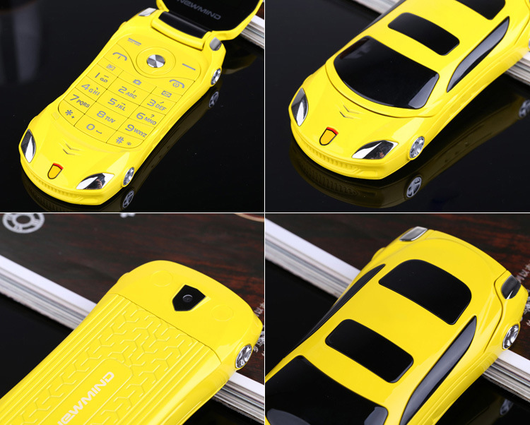 Car Phonef15 with Code Car Children's Cartoon Cool Horse Race Lamp Flip Mobile Phone for Students