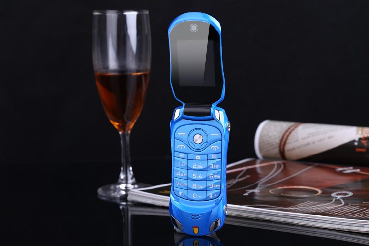 Car Phonef15 with Code Car Children's Cartoon Cool Horse Race Lamp Flip Mobile Phone for Students
