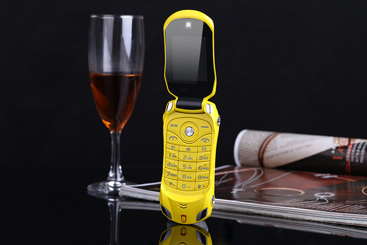 Car Phonef15 with Code Car Children's Cartoon Cool Horse Race Lamp Flip Mobile Phone for Students