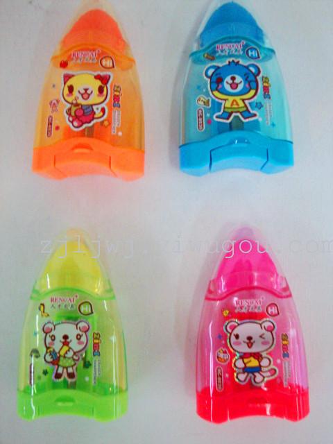 Cartoon creative single hole in pencil sharpener + rubber pencil sharpener Cartoon creative single hole in pencil sharpener + rubber pencil sharpener