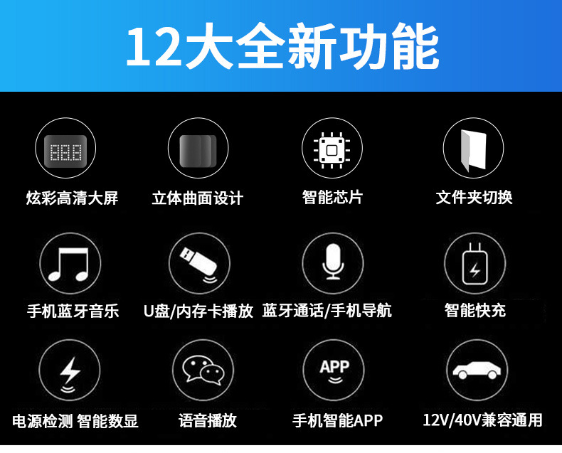 Pentium Star Cool Color Screen Remote Control Automotive MP3 Player Bluetooth Receiver Hands-Free Call Car Fast Charge