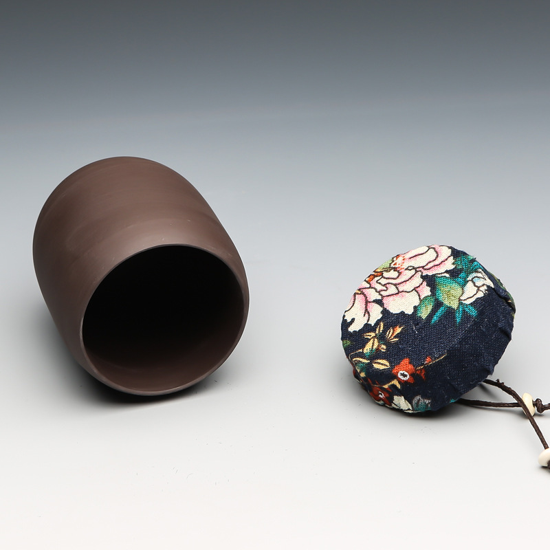 Sand Cool Tea Containers Small Number Wooden Covered Household Storage Tank Car Mounted Ceramic Pot Sealed Pot Tea Pot