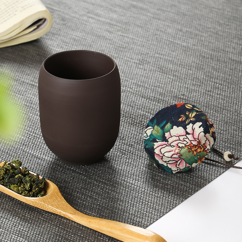 Sand Cool Tea Containers Small Number Wooden Covered Household Storage Tank Car Mounted Ceramic Pot Sealed Pot Tea Pot