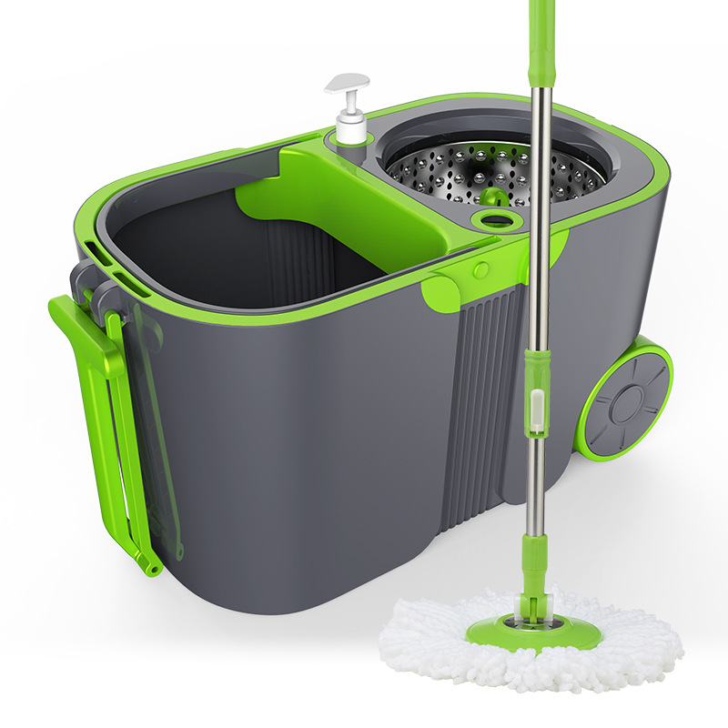 Household Cleaning Supplies Rotating Large Capacity Mop Set Household Large Roller Handle Double Drive Mop Wholesale Cross-Border