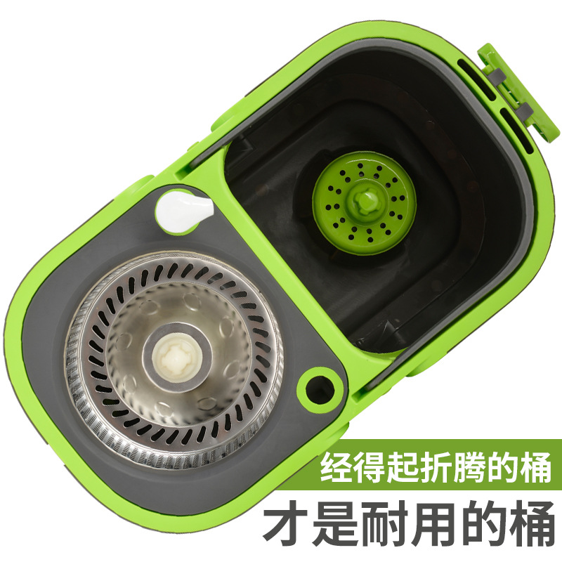 Household Cleaning Supplies Rotating Large Capacity Mop Set Household Large Roller Handle Double Drive Mop Wholesale Cross-Border