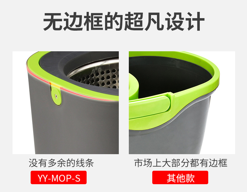 Household Cleaning Supplies Rotating Large Capacity Mop Set Household Large Roller Handle Double Drive Mop Wholesale Cross-Border