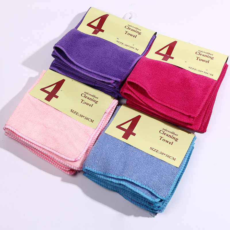 Daily household furniture sctowel ultrafine fiber pure lawn color cloth 4 pieces one card Daily household furniture sctowel ultrafine fiber pure lawn color cloth 4 pieces one card