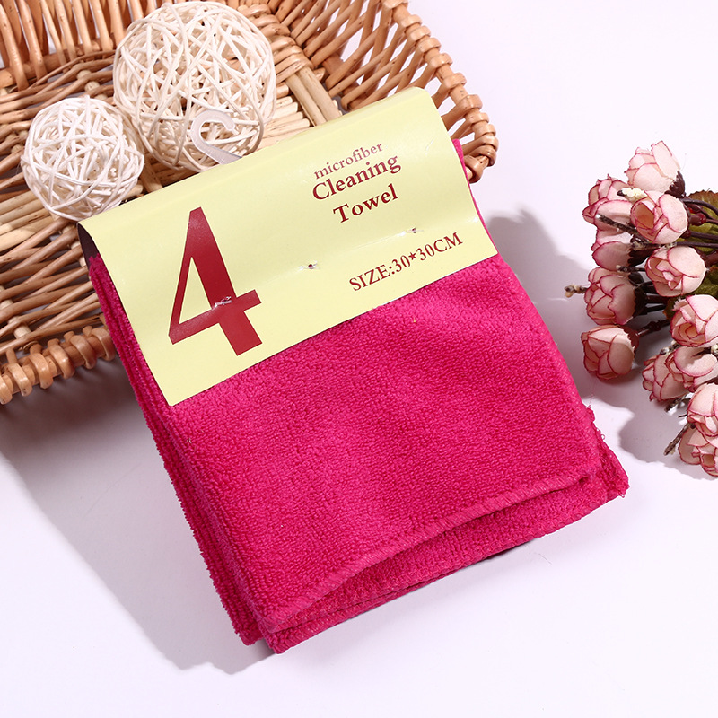 Daily household furniture sctowel ultrafine fiber pure lawn color cloth 4 pieces one card Daily household furniture sctowel ultrafine fiber pure lawn color cloth 4 pieces one card