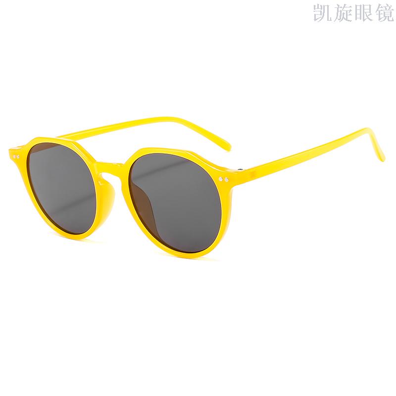 Rice nail sunglasses retro glasses candy color frame street pats round face girl summer sun shade uv sunglasses tide