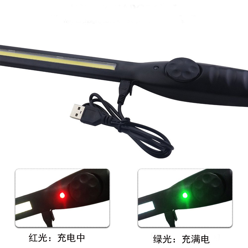Light Cob Work Light USB Charging with Magnet Hook Car Repair Light Electrodeless Switch Disinfection Black Light Bulb