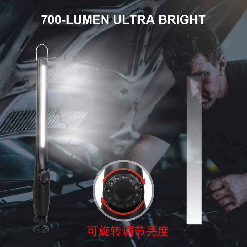 Light Cob Work Light USB Charging with Magnet Hook Car Repair Light Electrodeless Switch Disinfection Black Light Bulb