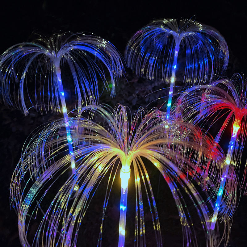 2022 New Solar Outdoor Decoration Jellyfish Colorful Light Courtyard Garden Waterproof Lawn Plug Ambience Light