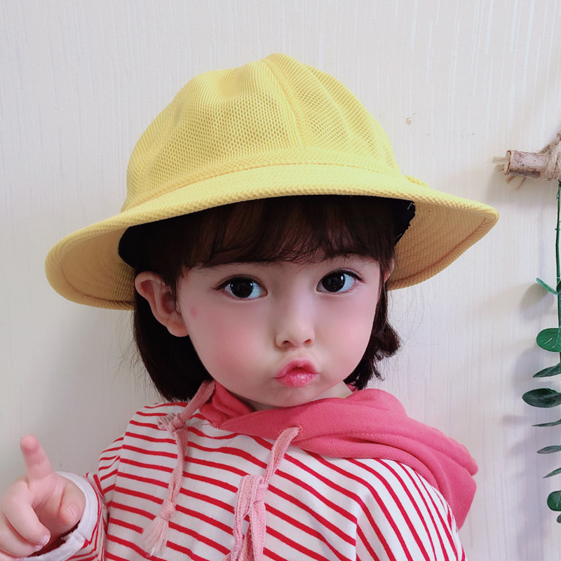 Children&#039;s hat spring and summer xiao huang hat kindergarten cute baby summer sun shade breathable sun hat parent-child
