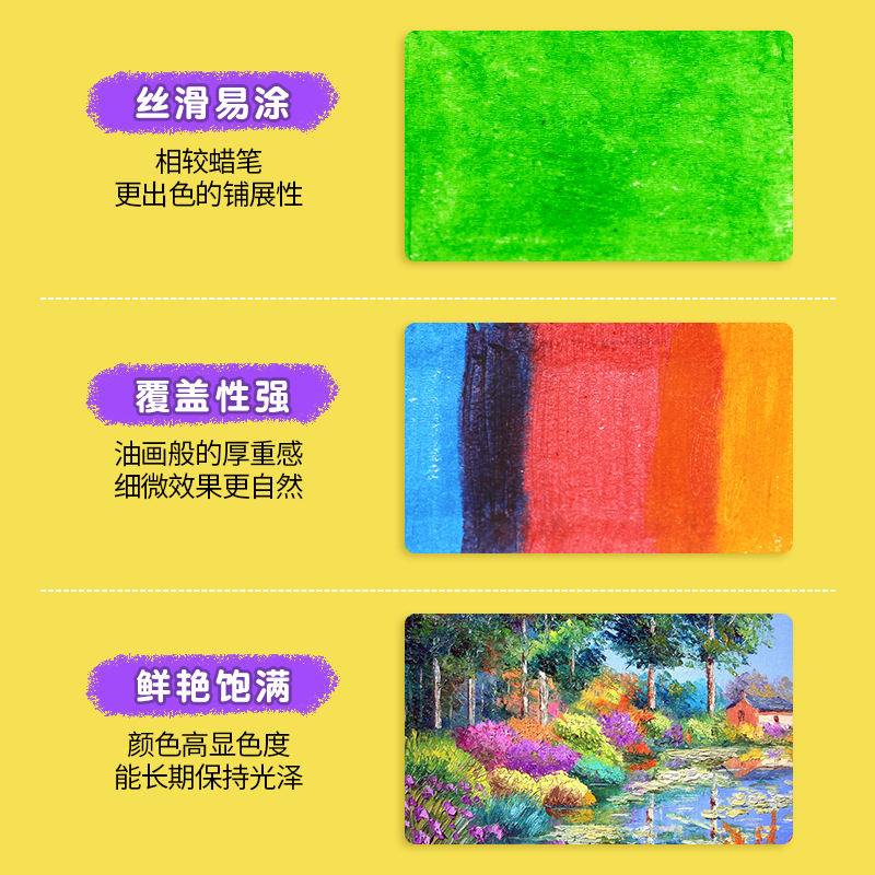 12 Colors Magic Marker Pen Rotating Brush Silky Wax Crayon Oil Pastels Children&#039;s Painting Stick Washable Single Color Supplement