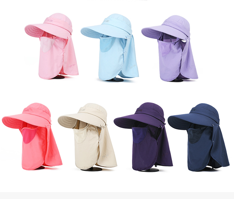 Custom Nylon Bucket Hat with String Sun Shade Cap Neck Cover Custom Nylon Bucket Hat with String Sun Shade Cap Neck Cover