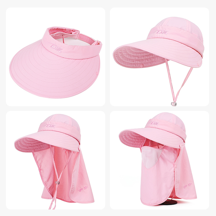 Custom Nylon Bucket Hat with String Sun Shade Cap Neck Cover