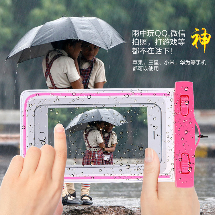 Mobile phone waterproof bag luminous diving photo waterproof cover swimming Mobile phone bag touch screen Mobile phone shell solid color transparent