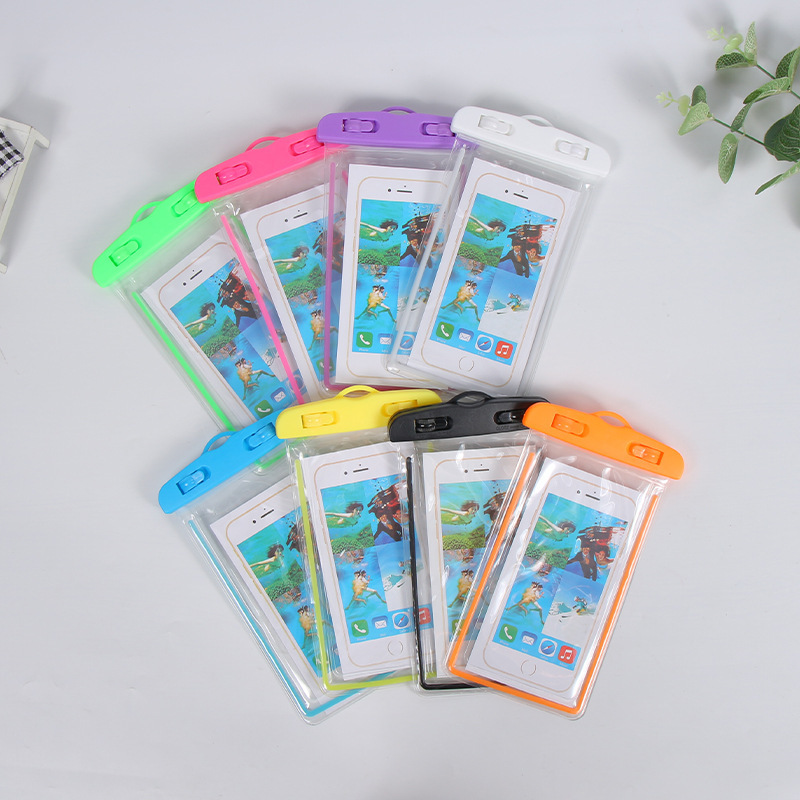 Luminous Fluorescence Mobile Phone Waterproof Bag Solid Color Transparent Outdoor Drifting Swimming Diving Cellphone Protection Bag Luminous Fluorescence Mobile Phone Waterproof Bag Solid Color Transparent Outdoor Drifting Swimming Diving Cellphone Protection Bag