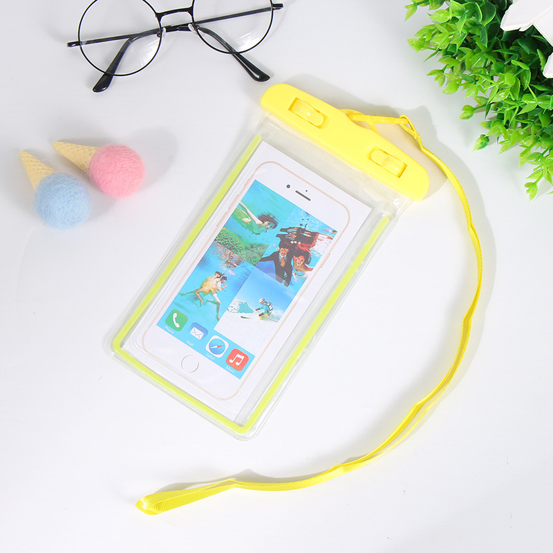 Luminous Fluorescence Mobile Phone Waterproof Bag Solid Color Transparent Outdoor Drifting Swimming Diving Cellphone Protection Bag Luminous Fluorescence Mobile Phone Waterproof Bag Solid Color Transparent Outdoor Drifting Swimming Diving Cellphone Protection Bag