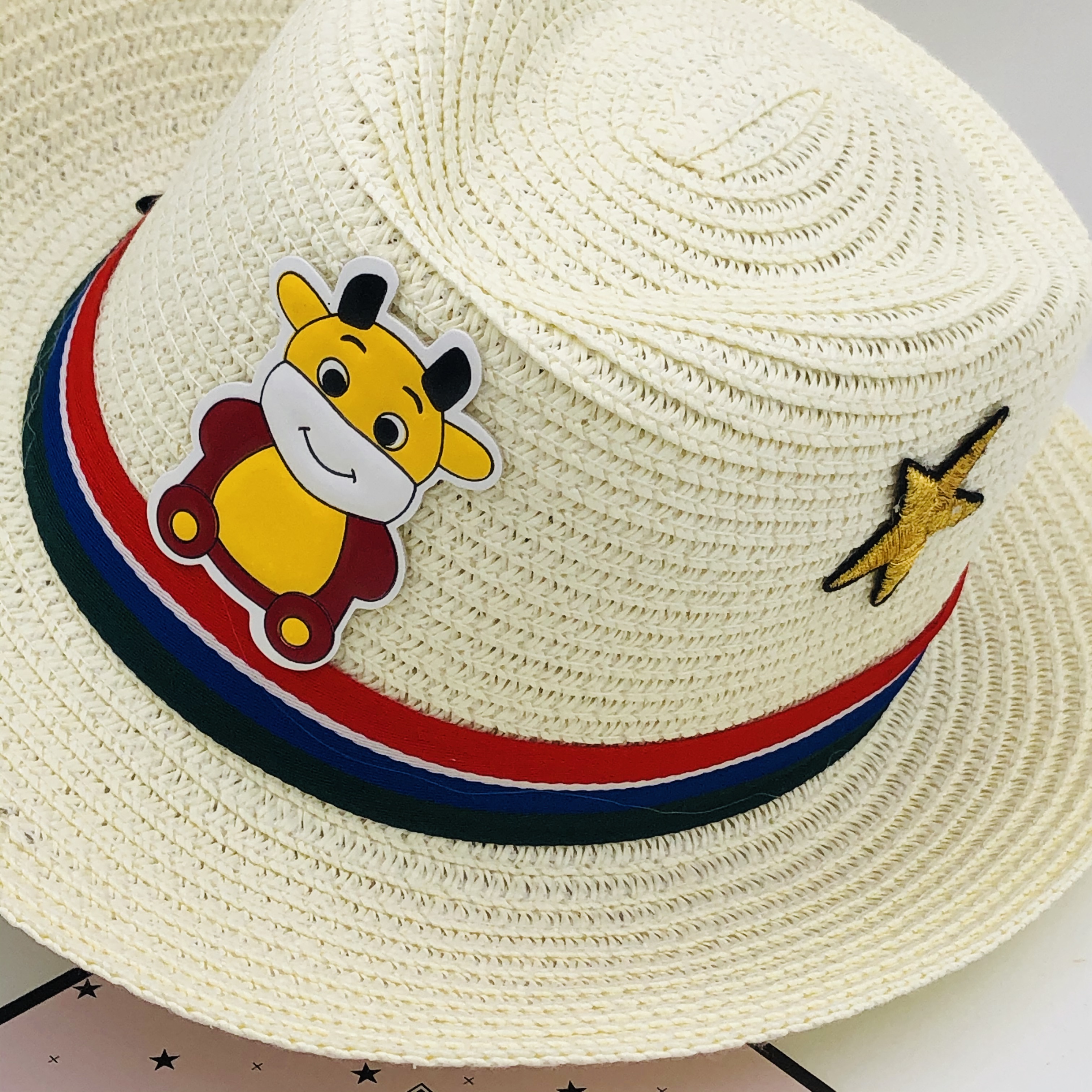 New Summer Children's Straw Hat Sun Protection Sun Shade Top Hat Children's Cartoon Cute Straw Woven Top Hat New Summer Children's Straw Hat Sun Protection Sun Shade Top Hat Children's Cartoon Cute Straw Woven Top Hat