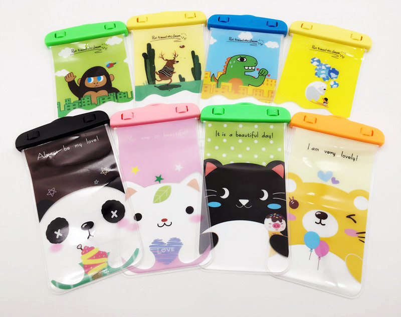 Hot spring diving cartoon mobile phone waterproof bag swimming waterproof mobile phone bag