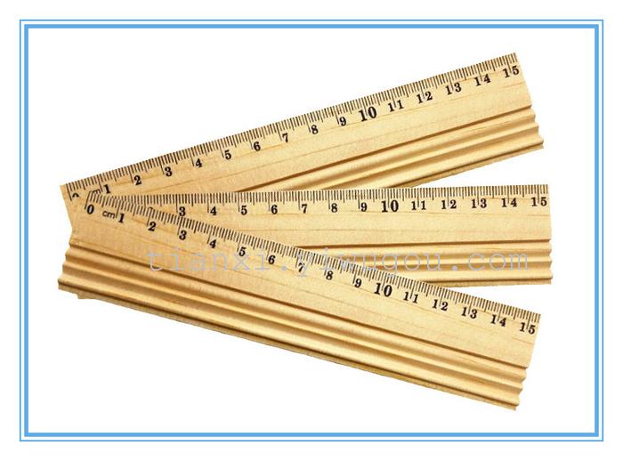 Ruler SM3415 multi-groove feet 15CM logs wooden ruler stationery Ruler SM3415 multi-groove feet 15CM logs wooden ruler stationery