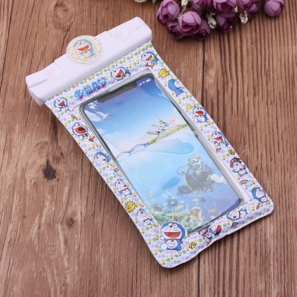 Mobile Phone Waterproof Bag Airbag Floating Cartoon Cute Seaside Outdoor Transparent Swimming General-Purpose Water-Proof Cover Touch Screen