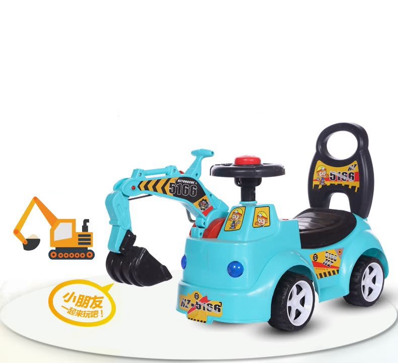 Children's Excavator Engineering Vehicle Simulation Large Baby Hook Machine Bulldozer 10 Months-2 Years Old Gift Car