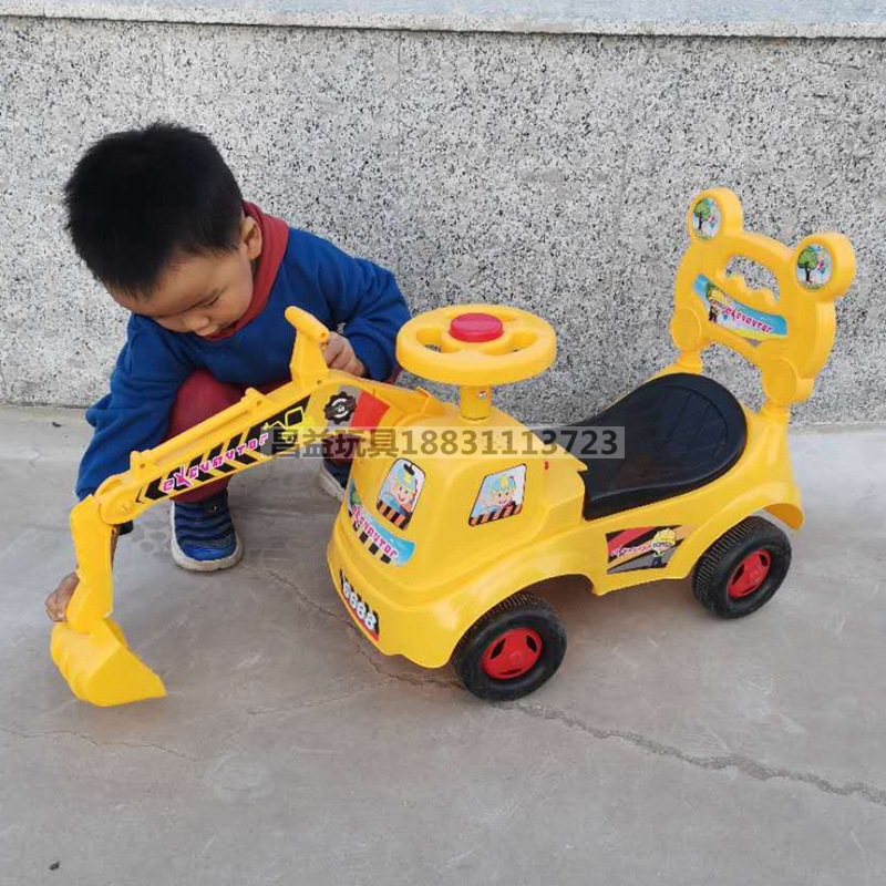 Children's Excavator Engineering Vehicle Simulation Large Baby Hook Machine Bulldozer 10 Months-2 Years Old Gift Car
