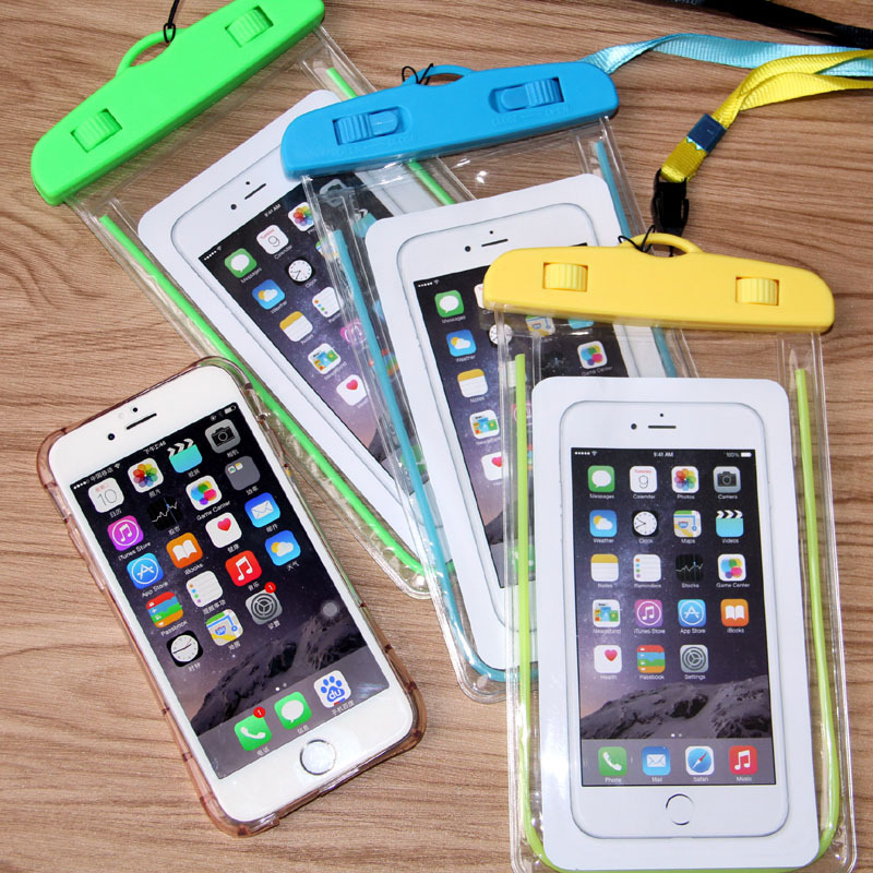 PVC Transparent Luminous Mobile Phone Waterproof Bag Swimming Photography Diving Mobile Phone Waterproof Cover Printable Logo