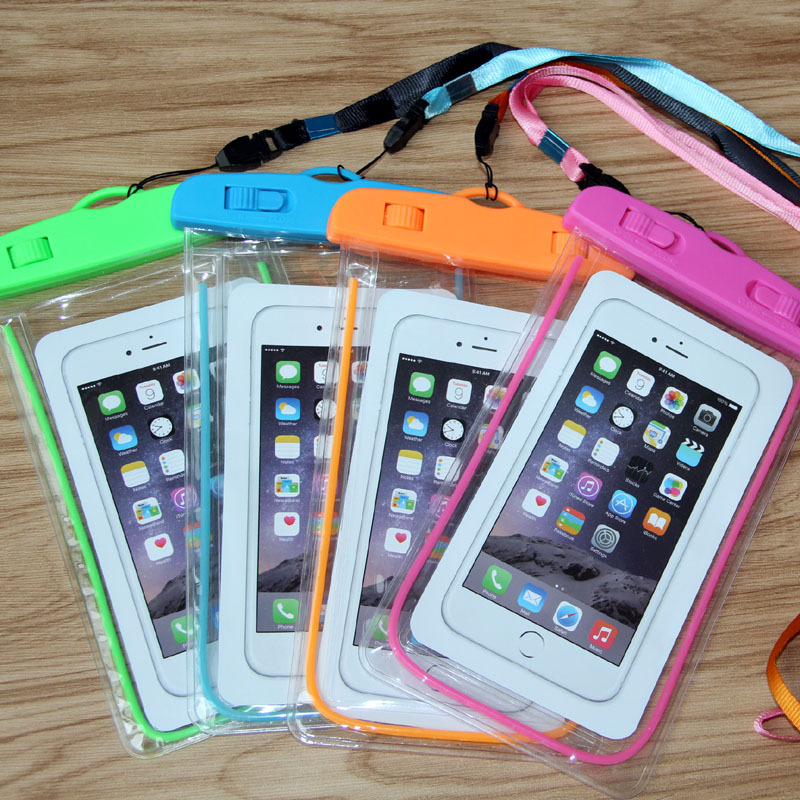 PVC Transparent Luminous Mobile Phone Waterproof Bag Swimming Photography Diving Mobile Phone Waterproof Cover Printable Logo