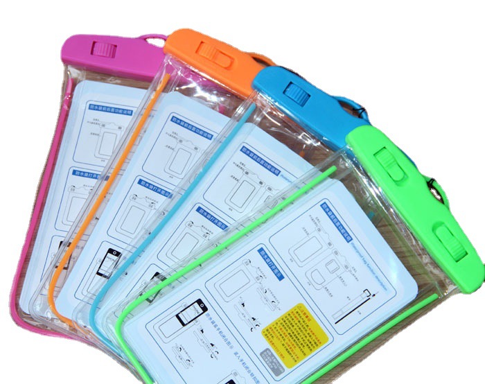PVC Transparent Luminous Mobile Phone Waterproof Bag Swimming Photography Diving Mobile Phone Waterproof Cover Printable Logo
