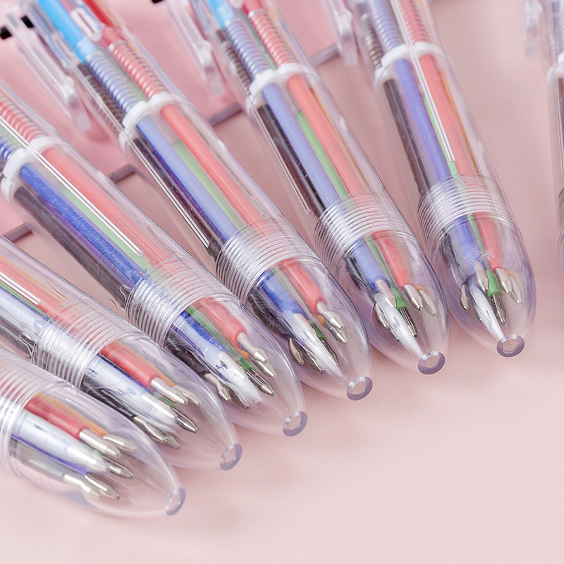 Cute Cartoon Multi-Color Ballpoint Pen Study Stationery Six-Color Pen Student Prize Key Point Marker Hand Account Pen