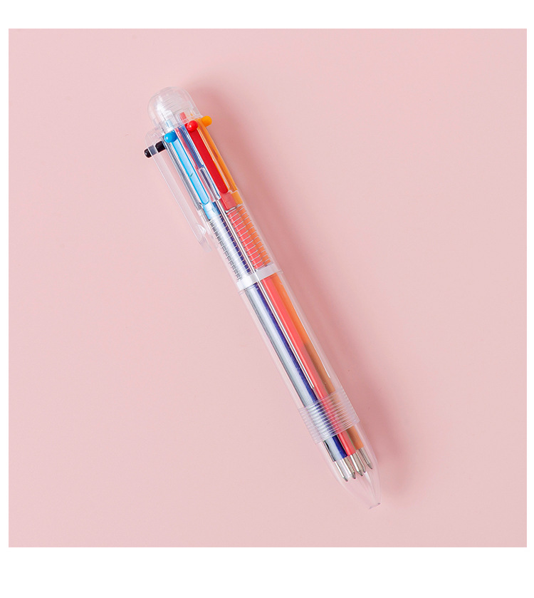 Cute Cartoon Multi-Color Ballpoint Pen Study Stationery Six-Color Pen Student Prize Key Point Marker Hand Account Pen Cute Cartoon Multi-Color Ballpoint Pen Study Stationery Six-Color Pen Student Prize Key Point Marker Hand Account Pen