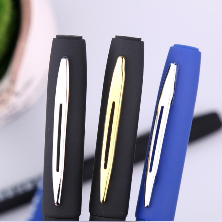 Neutral Ball Pen Customized Signature Advertising Marker Customized Logo Gift Black Water-Based Business Metal Roller Pen