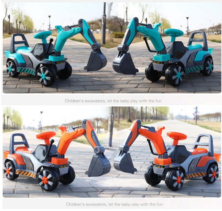Children's Electric Excavator Boy Toy Car Excavator Riding Large Rechargeable Hook Machine Toddler Engineering Vehicle