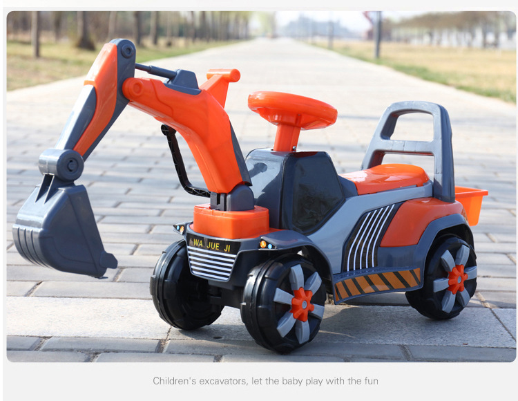 Children's Electric Excavator Boy Toy Car Excavator Riding Large Rechargeable Hook Machine Toddler Engineering Vehicle