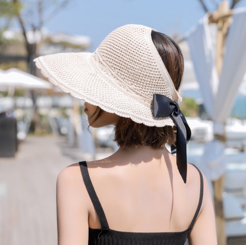 Hat Female 2021 New Spring Summer Fisherman Hat Ladies Outdoor Sun Shade Visor Cap Folding Straw Hat